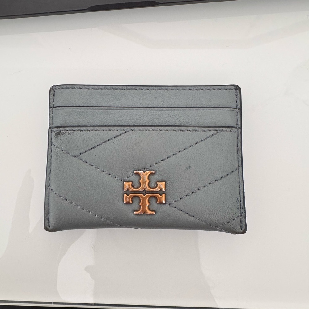 Tory Burch Blue Leather Card Holder